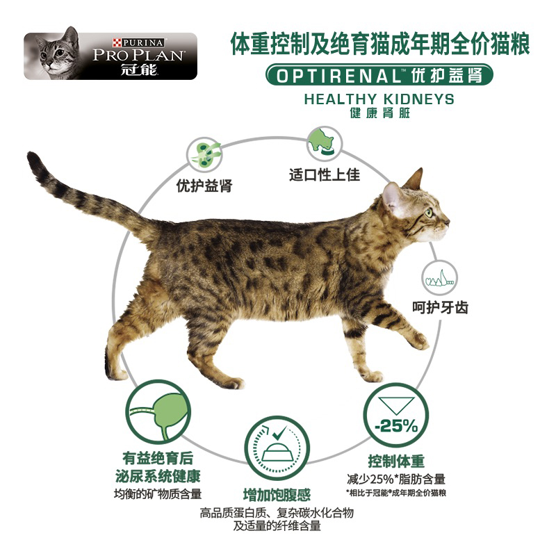 【全价猫粮】冠能猫粮成猫绝育后体重控制专用预防肥胖护理猫粮 - 图0