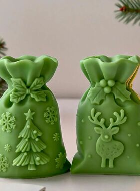 Christmas Gift Bag Candle Silicone Mold DIY Xmas Decor Handm