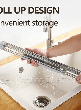 Roll Up Dish Drying Rack over sink,304 Stainless Steel Dish