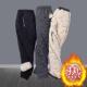 Men's down cotton trousers with thickened fleece for winter