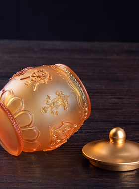 有源铜琉璃供佛用品琉璃圣水杯