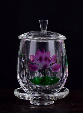 玻璃圣水杯供佛贡财神透明