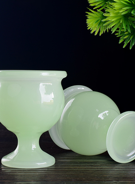 有源琉璃玉供财神酒杯供佛用品