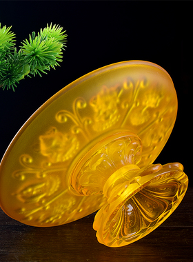 有源供佛琉璃果盘八吉祥莲花供盘