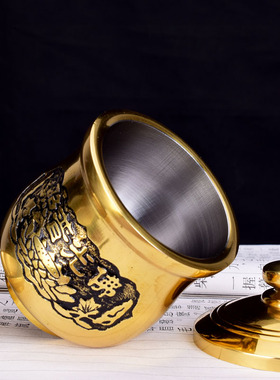 黄铜水杯招财包邮佛具用品