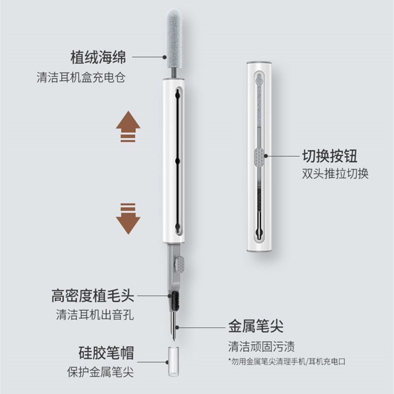 耳机清洁笔套适用airpods装清洗工具苹果蓝牙耳机仓清理器除尘笔 - 图0