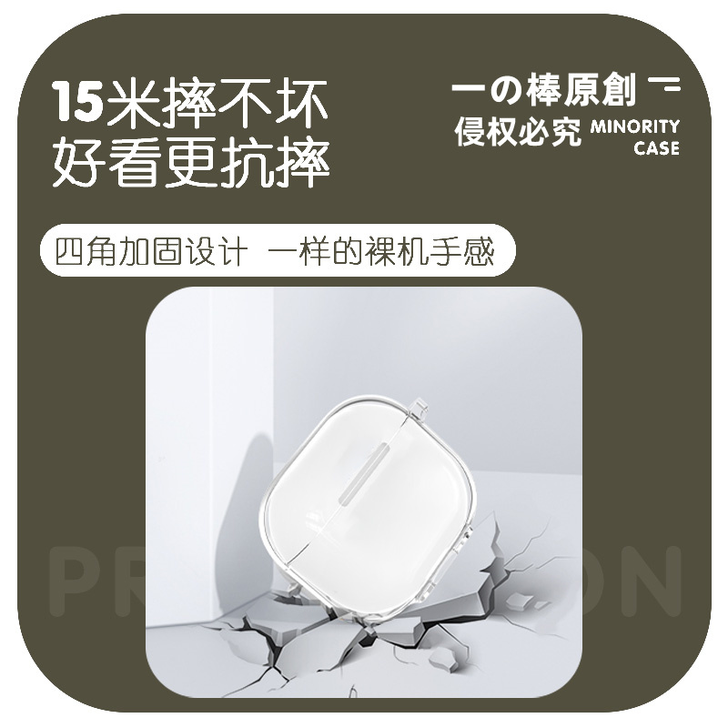 猴子听音乐适用airpodspro2保护套苹果3蓝牙耳机套LinkBuds S透明二三代索尼XM5华为pro3软VIVO TWS3卡通se2-图1