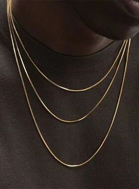 1.2mm Gold Color Stainless Steel Necklace For Men Hip Hop Ti
