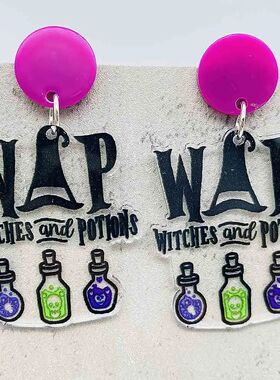 New Halloween Earrings Magic Pot Acrylic Earrings Jewelry Cr