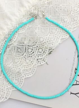 Colorful Beads Necklace Women Summer  HandmadeBoho Polymer C