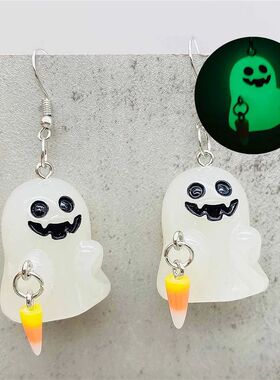 Personality Luminous Ghost Drop Earrings for Women Funny Acr
