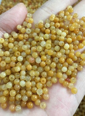 diy天然黄龙玉a货项链散珠