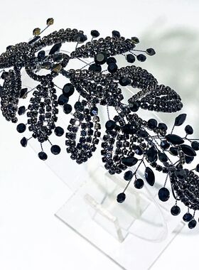DZ278 Black Rhinestone Bridal Headband Fashion Bride Headdre