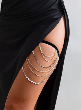 Boho Sexy Elastic Band Bandage Leg Thigh Chain for Women Bik
