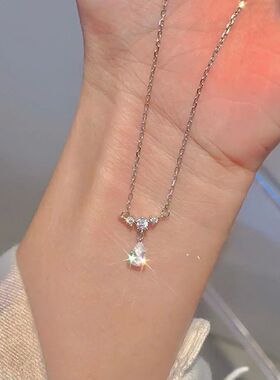 Trendy Water Drop Pendant Necklace Clavicle Chain Women Simp