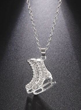 Amaxer Crystal Roller Necklace Skates Zircon Ice Skate Shoes