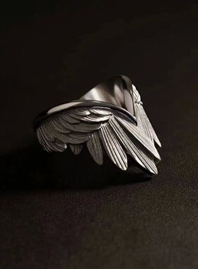 Retro Angel Demon Wings Open Ring for Women Couples Punk Got