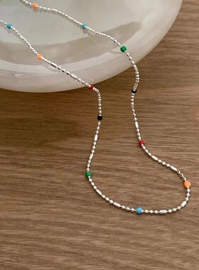 925 Silver Sterling Silver Necklace With Simple Geometric Mu