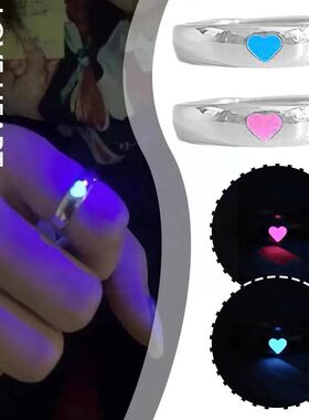 Punk Noctilucent Cute Star Heart Love Rings Luminous Glow In
