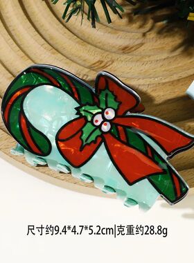 New Christmas Hair Claw Cartoon Print Crab Hair Clip Trendy