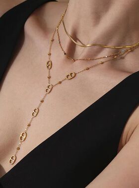 Premium Stainless Steel Long Necklace ndy Pig Nose Style Y S