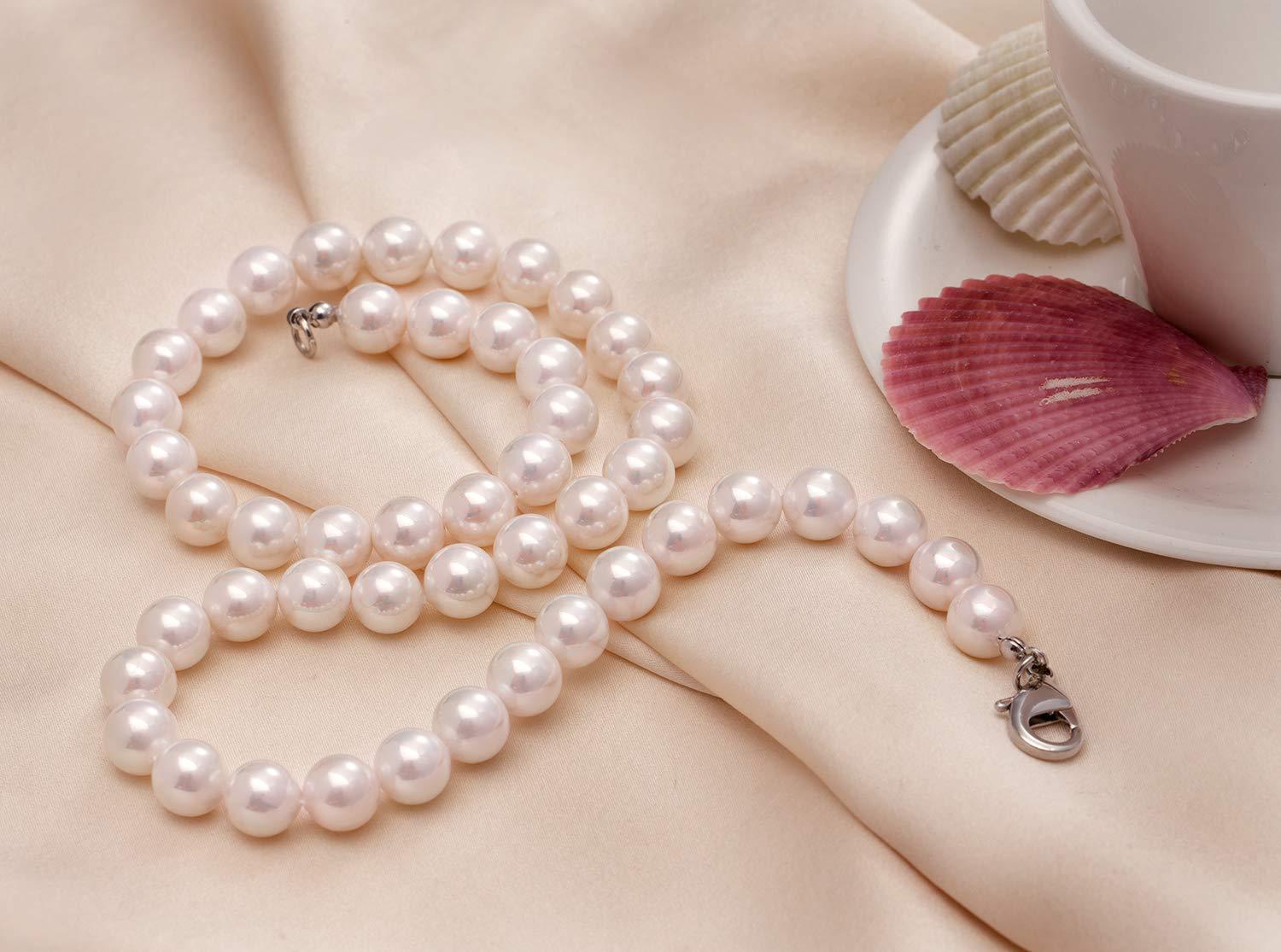 Pearl Necklace Men Simple Handmade Strand Bead Necklace  New - 图1