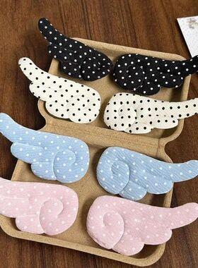 Sweet Cute Polka Dot Angel Wings Hairclips for Women Girls D