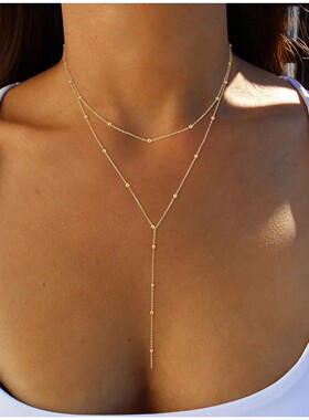 Gold Necklace for Women 14k Gold Plated/Silver Y-Shaped Pend