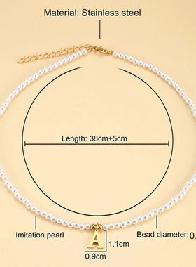 Stainless steel letters initial pendant necklace diy name Si