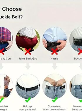 Traceless Invisible Elastic Belt Women's Belt Jeans Pants Me