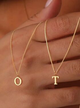 1pc Name Initial Necklace For Women Stainless Steel Jewelry