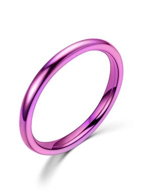 2mm Thin Stainless Steel Rings Rose GoldSimple Titanium Stee