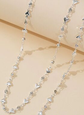 Trendy Gold Silver Color Glass Long Y-Shaped Necklace Metal