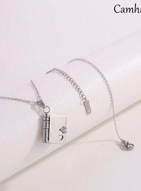 Titanium Steel Necklace Girl Love Letter Necklace Can Open P