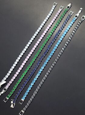4mm Micro-inlaid Zircon Tennis Bracelet for Women New Men Br
