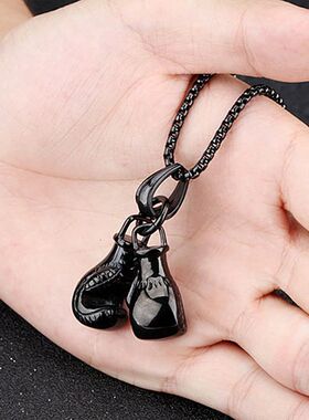 Vintage Boxing Gloves Pendant Necklace For Men Punk Hip Hop