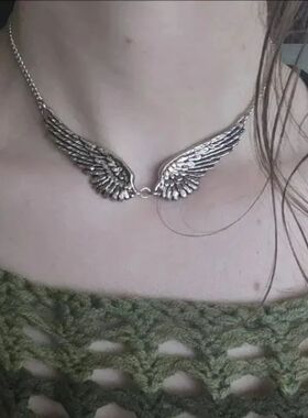 Vintage Angel Wings Feather Choker Y2K Aesthetic Link Chains