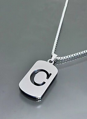 English 26 Letter Necklace Titanium Steel Necklace Male And