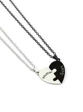 Father Mom Son Daughter Family Necklace Love Heart Puzzle Pe