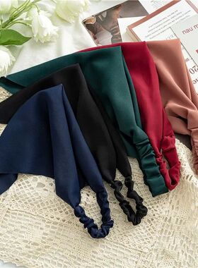 Woman Girls Solid Summer Head Scarf Chiffon Triangle Bandana