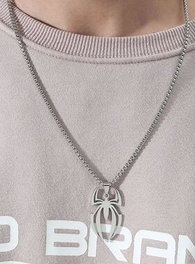 Superhero Spider Animal Logo Cosplay Necklace Men Stainless