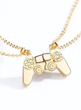 2 Pieces/set Friendship Couple Necklace Magnet Hip Hop Game
