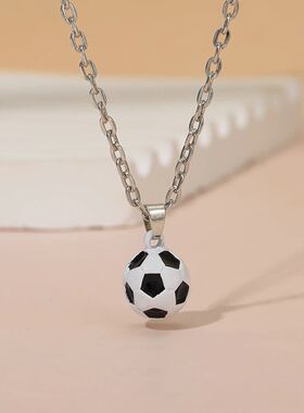 New In Sporty Basketball Football Pendant Necklace 3D Ball C
