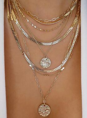 Vintage Gold Color Multiple Styles Necklace For Women Trendy