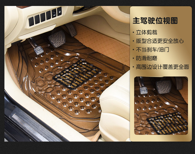 汽车透明防滑防水通用脚垫 环保塑料 pvc软胶单个地垫夏季可裁剪,淘宝优惠券,粉丝福利购,淘宝优惠卷
