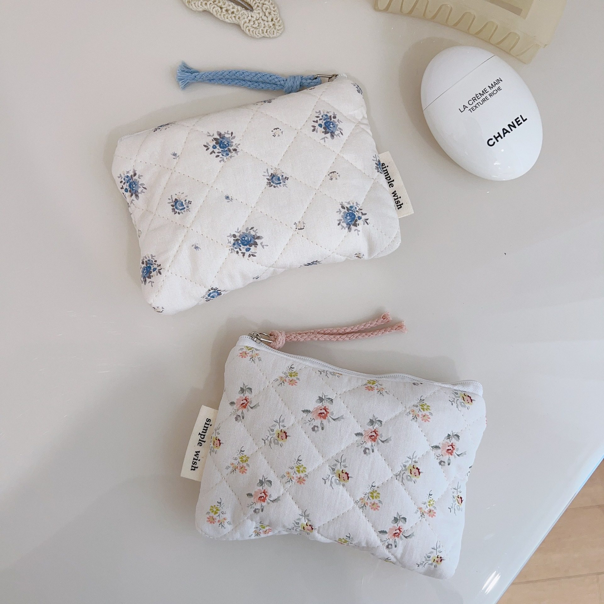 【君和布包】清新浅色碎花夹棉零钱包迷你小布袋卡包耳机口红收纳,淘宝优惠券,粉丝福利购,淘宝优惠卷