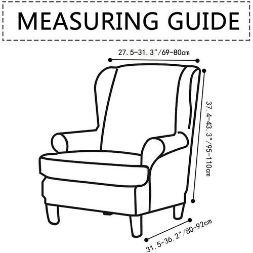 Bohemia Style Wing Chair Cover Stretch Spandex Armchair Cove - 图0