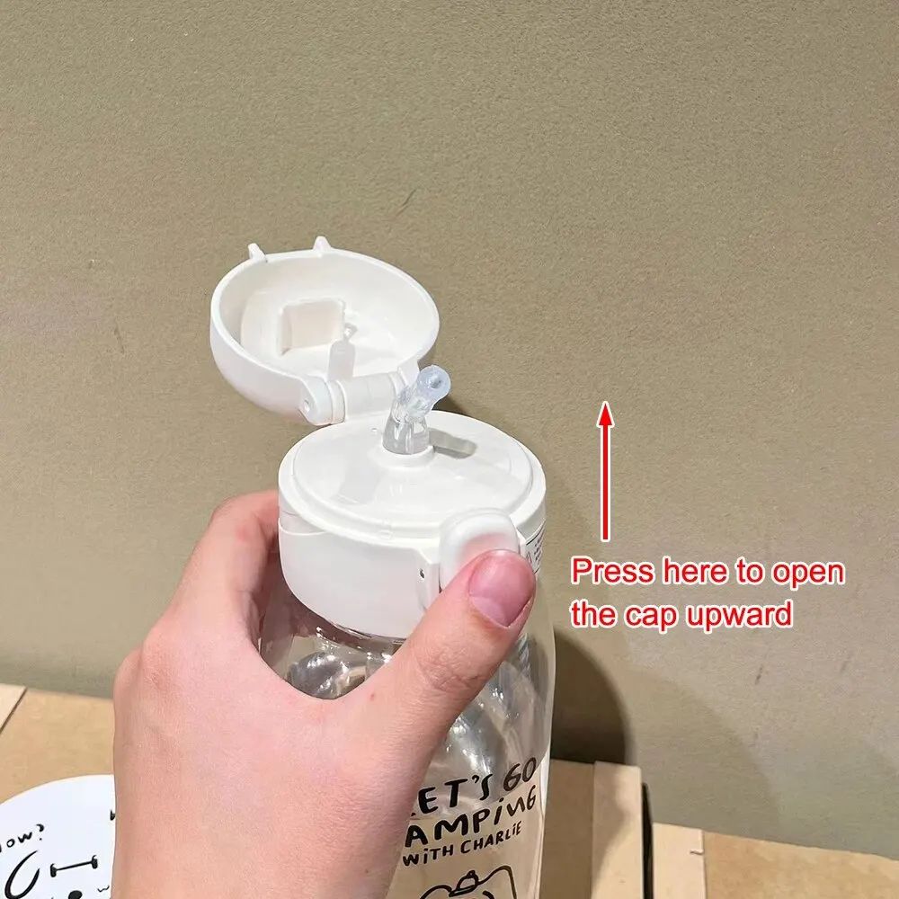 Plastic Water Bottle Water Cup With Straw Simple Large Capac-图1
