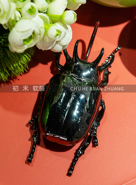 样板间茶几桌面金属昆虫摆件