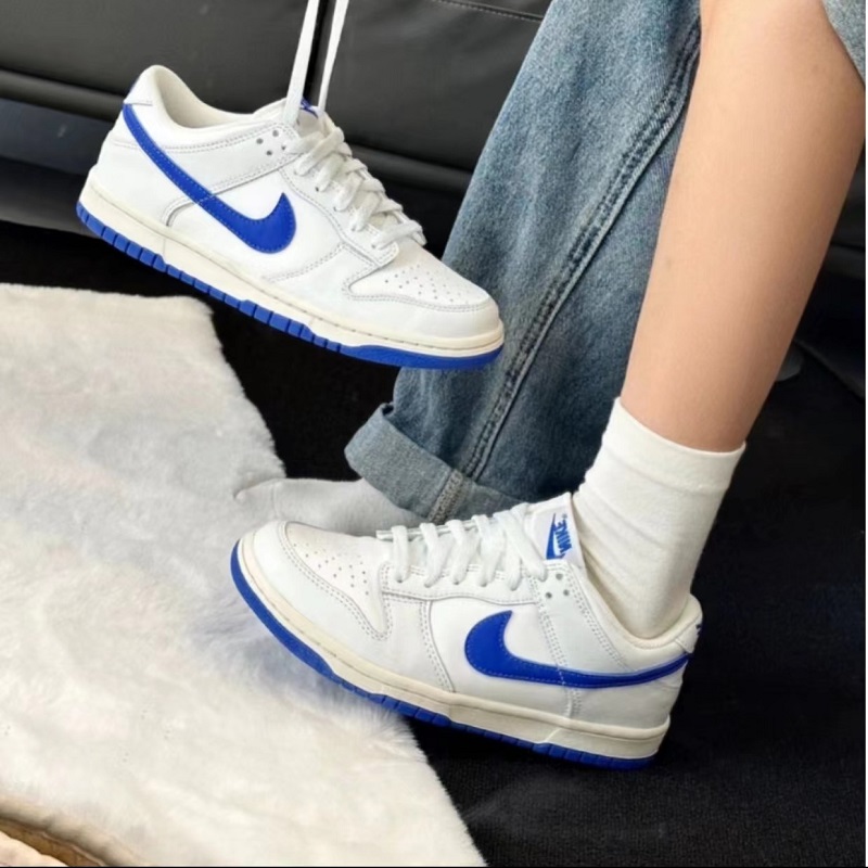 酷乐体育 Nike耐克 Dunk Low 透气低帮休闲 板鞋GS白蓝DH9765-105 - 图1